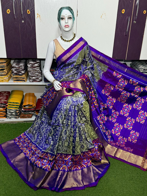 PSRGIDSS4S25BSDD07- Ikat silk saree