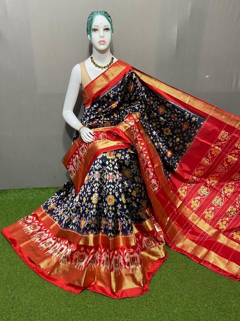 PSRGIDSS4S25BSDD34- Ikat silk saree