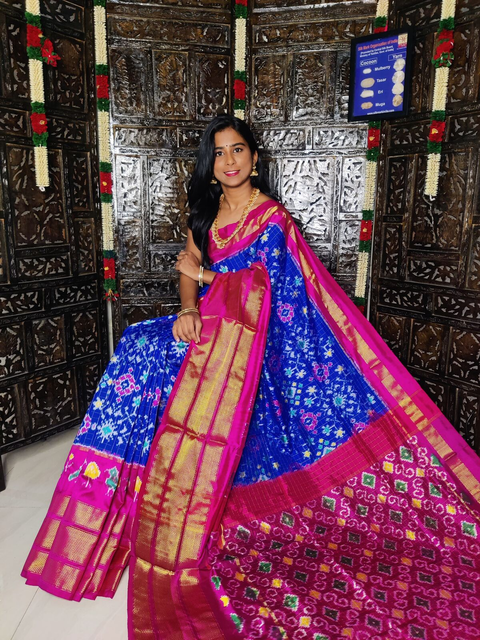 PGMRIDSS4S29BBDC40- Ikat silk saree