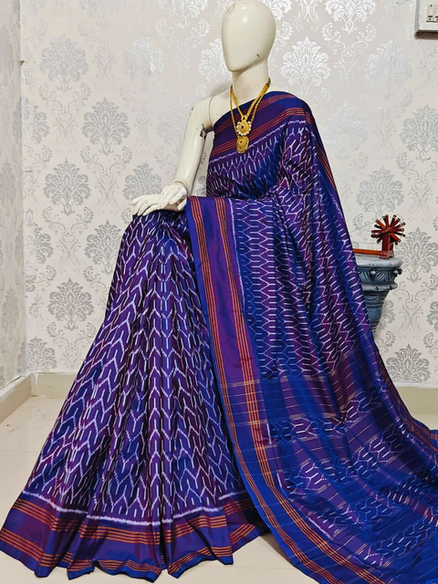 PMIUIDSS4S28BSCC09- Ikat silk saree