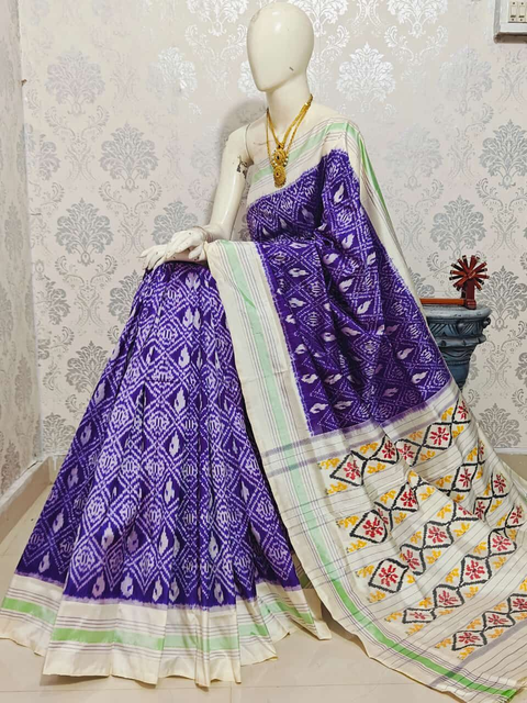 PMIUIDSS4S28BSCC13- Ikat silk saree