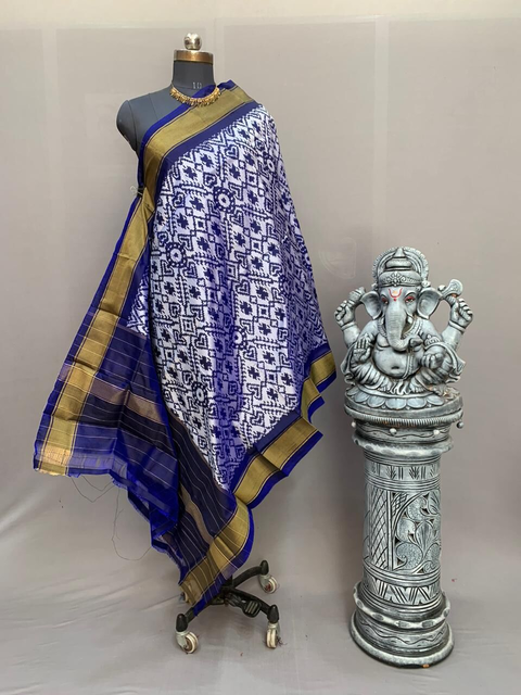 PSSIISDP4O05EDCD31- Ikat silk dupatta