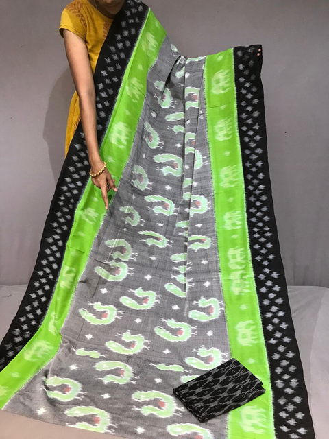 PGMRICTS4O15INSC27- Ikat cotton saree