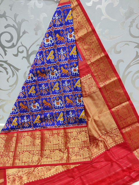 PSPHKBRS4O15FSDC11- Kanchi border Ikat silk saree