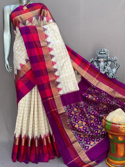 PSNTIDSS4O22BSDD03- Ikat silk saree