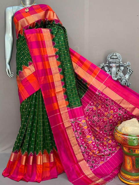 PSNTIDSS4O22BSDD06- Ikat silk saree