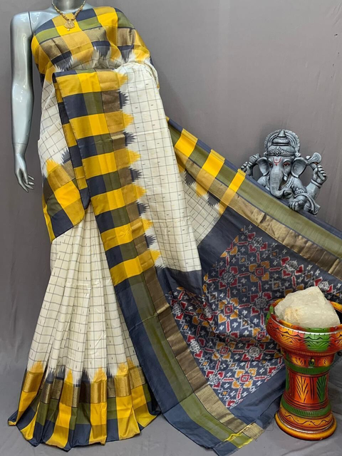 PSNTIDSS4O22BSDD09- Ikat silk saree