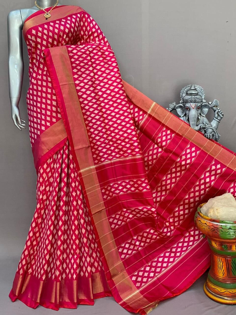 PSNTIDSS4O23TBDC21- Ikat silk saree