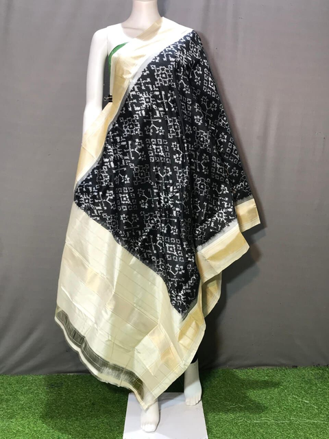 PSSIISDP4O24EDCC28- Ikat silk dupatta