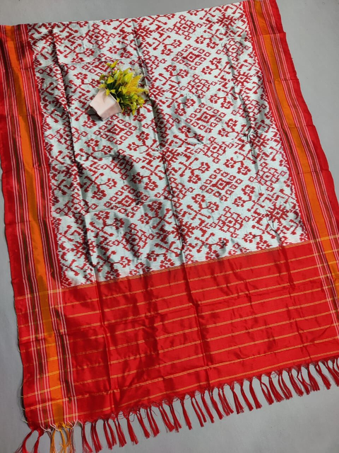 PSSIISDP4O24EDCC63- Ikat silk dupatta