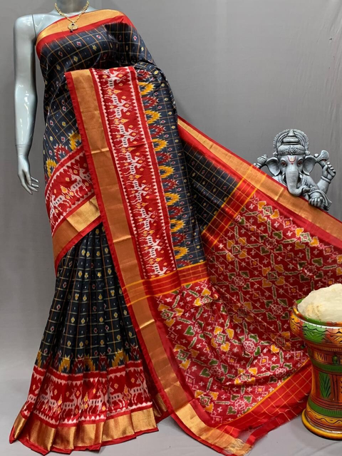 PSNTIDSS4O25NDCC41- Ikat silk saree