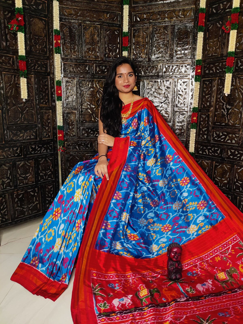 PGLNIDSS4O27ICCD11- Ikat silk saree