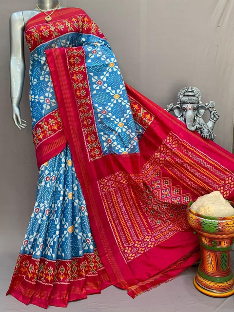 PSNTIDSS4O28NCCC28- Ikat silk saree