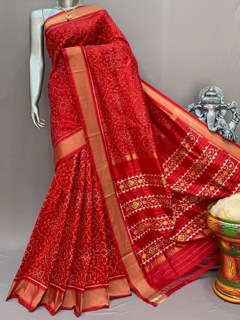 PSNTIDSS4O28NCCC29- Ikat silk saree