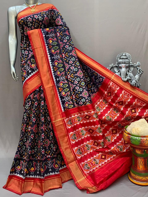 PSNTIDSS4O28NCCC30- Ikat silk saree