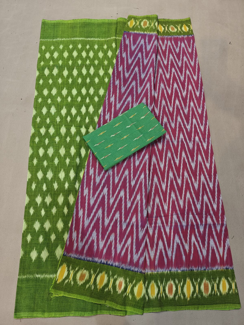 PGMRICTS4V04INDC58- Ikat cotton saree