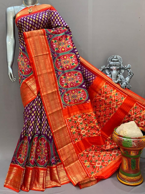 PSNTIDSS4O31CEDC16- Ikat silk saree