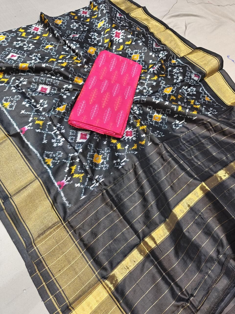 PGMRSDST4V05FSDD29- Ikat Silk dupatta with Ikat sico top