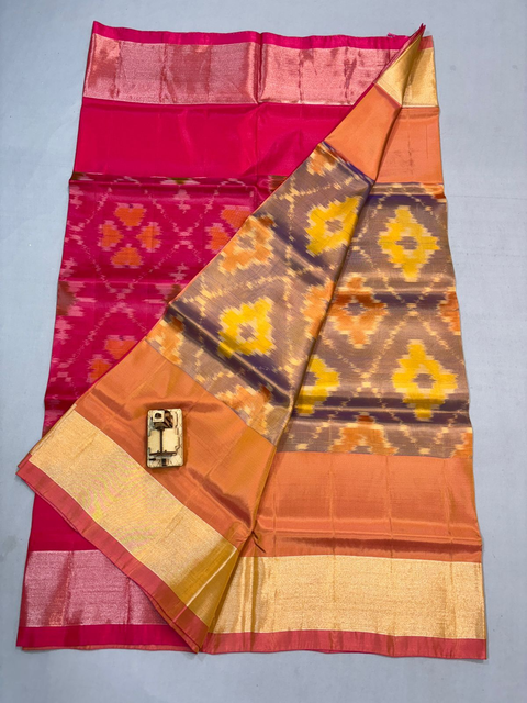 PKHSISSSS4V04ISDC07- Ikat soft silk saree