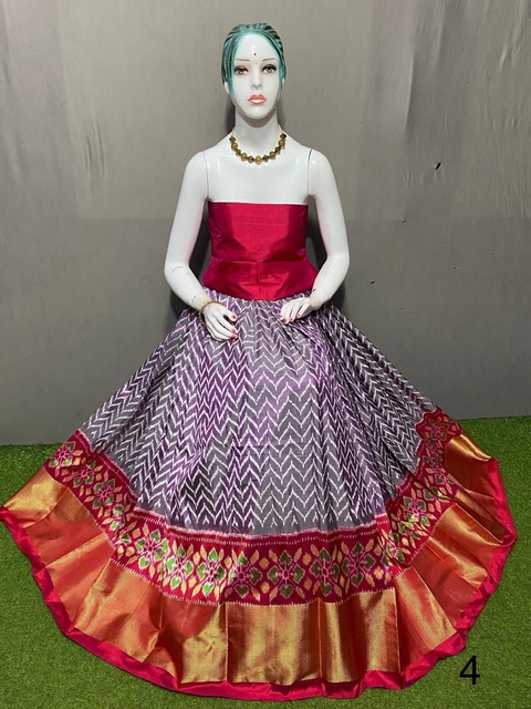 PSRGFSLG4V04SZCD05- Free Size Ikat Silk Lehenga