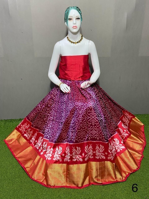 PSRGFSLG4V04SZCD20- Free Size Ikat Silk Lehenga