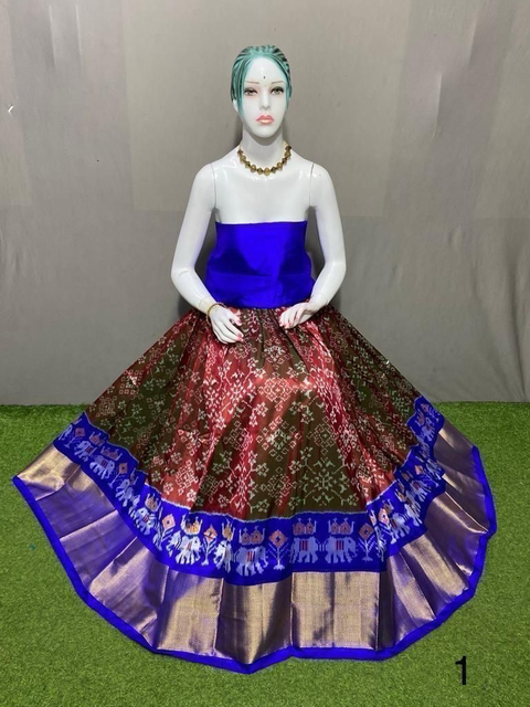 PSRGFSLG4V04SZCD37- Free Size Ikat Silk Lehenga