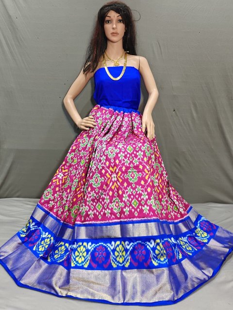 PSSIFSLG4V05SZCD32- Free Size Ikat Silk Lehenga