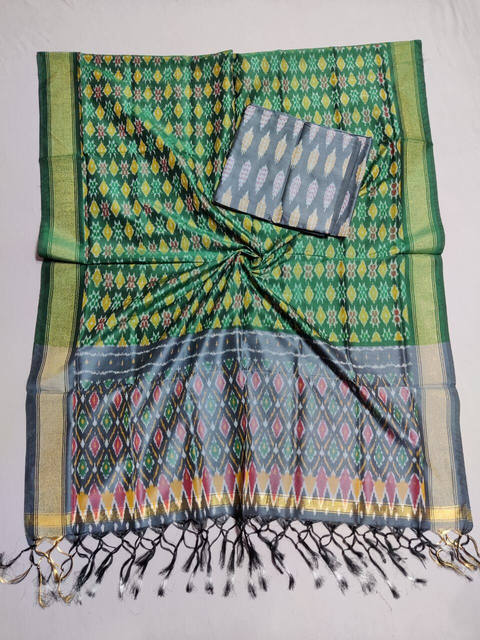 PSSISDST4V04ESCD28- Ikat sico dupatta with  sico top