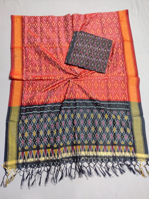 PSSISDST4V04ESCD32- Ikat sico dupatta with  sico top