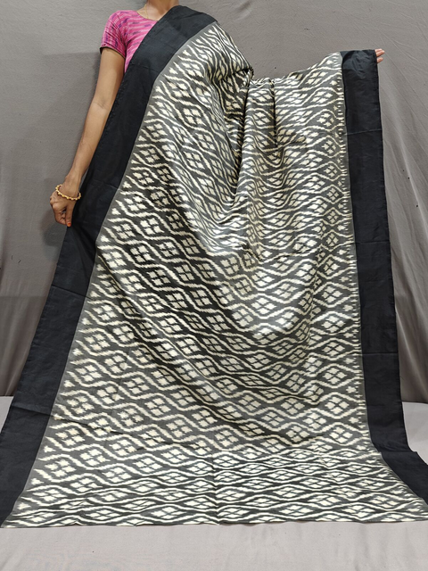 PGMRILWS4V08SZDC10- light weight Ikat silk saree