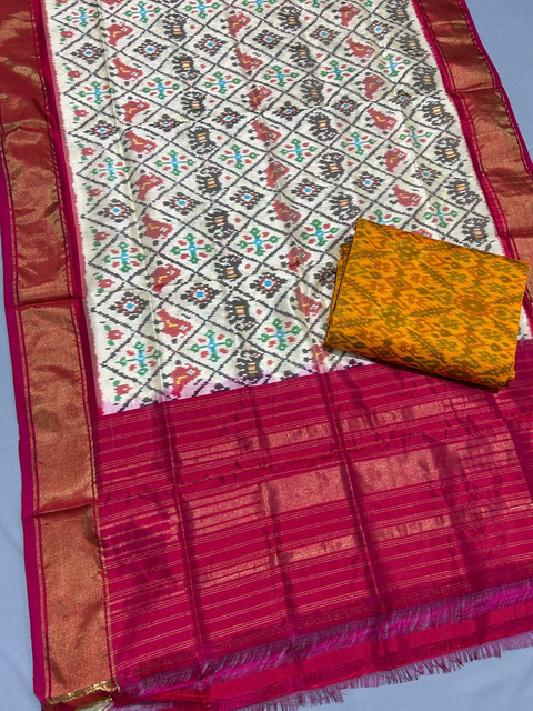 PPISSDST4V12FXCD10- Ikat Silk dupatta with Ikat sico top