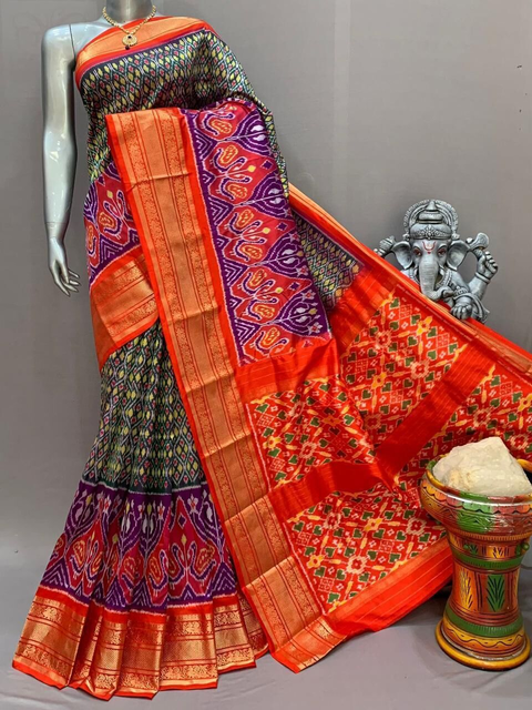 PSNTIDSS4V11DECC03- Ikat silk saree