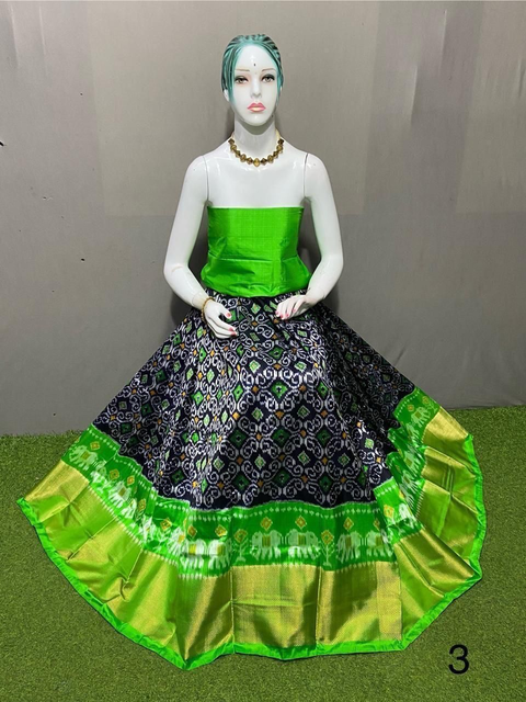 PSRGFSLG4V11SZCC29- Free Size Ikat Silk Lehenga