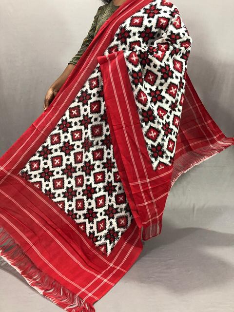 PSSIICDP4V12IBCC11- Double ikat cotton dupatta