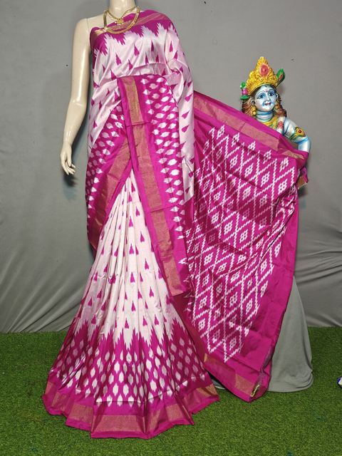 PGMRILWS4V19XCDC12- light weight Ikat silk saree