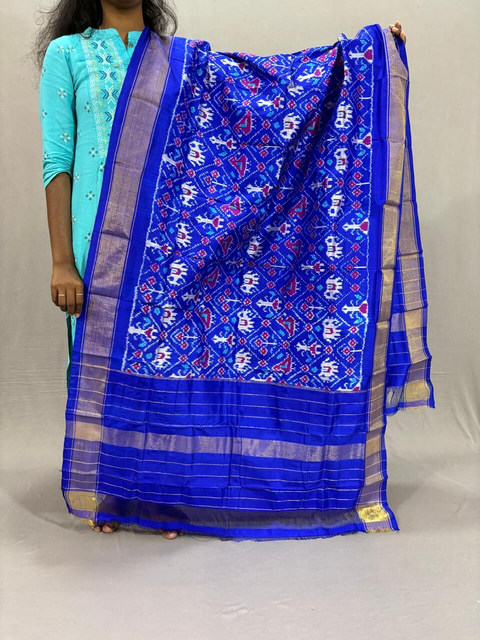 PSSIISCS4V14EDDC28- Ikat silk dupatta