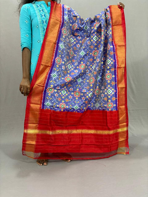 PSSIISCS4V14EDDC36- Ikat silk dupatta