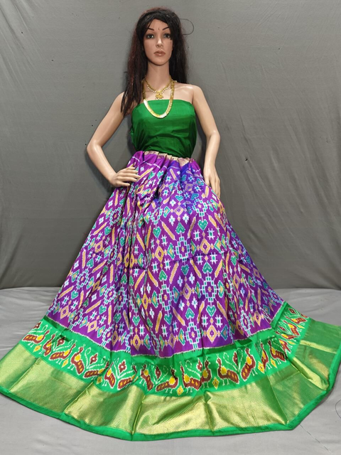 PGMRFSLG4V21SZCD15- Free Size Ikat Silk Lehenga