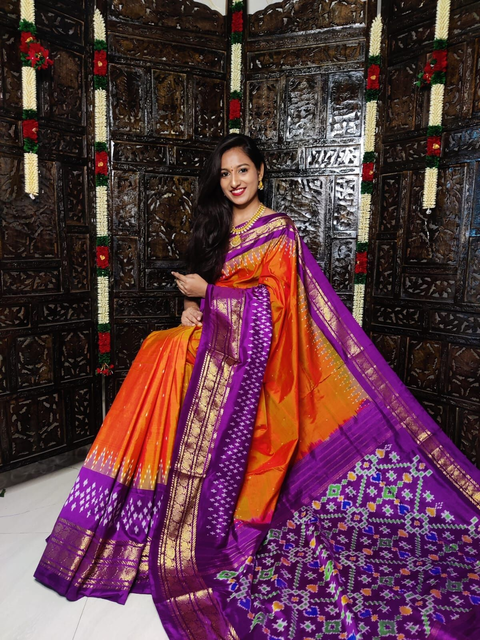 PRKSIDSS4V22BSDD01- Ikat silk saree