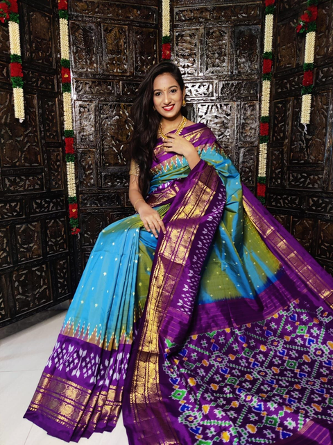 PRKSIDSS4V22BSDD02- Ikat silk saree