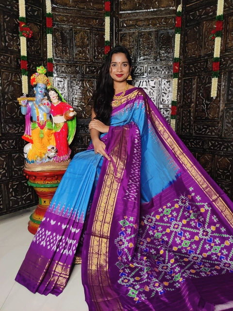 PRKSIDSS4V22BSDD05- Ikat silk saree