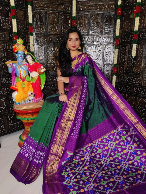 PRKSIDSS4V22BSDD10- Ikat silk saree