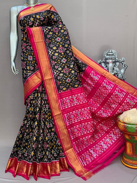 PSNTIDSS4V22NDDC27- Ikat silk saree