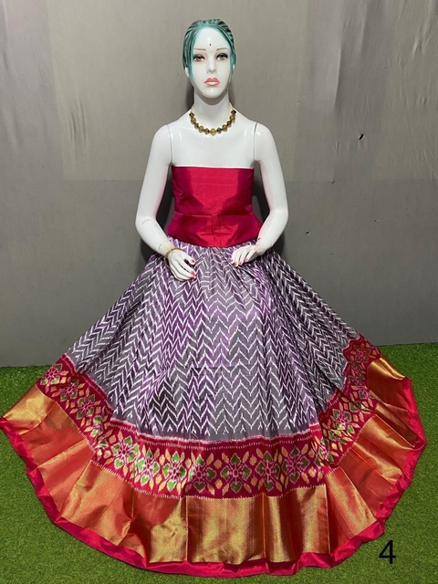 PSRGFSLG4V22SZDC05- Free Size Ikat Silk Lehenga