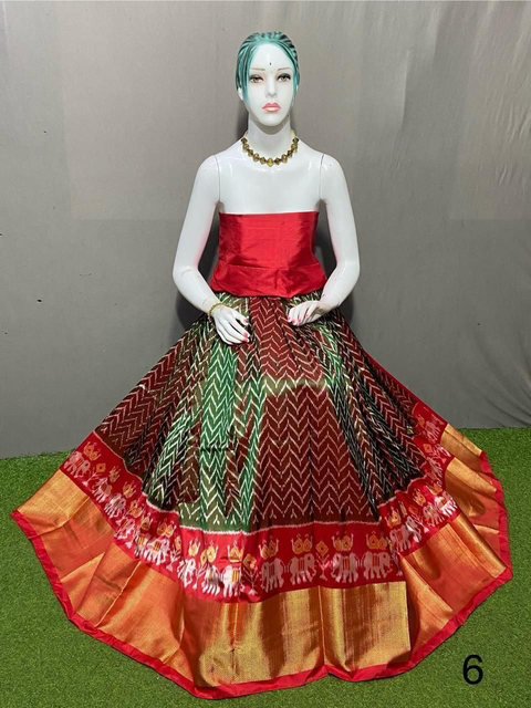 PSRGFSLG4V22SZDC26- Free Size Ikat Silk Lehenga