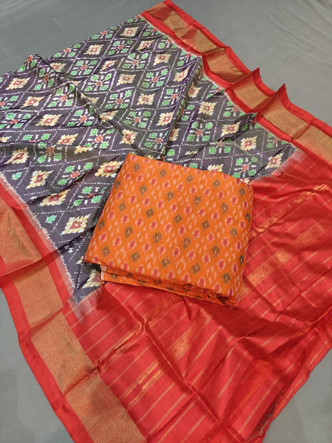 PGMRSDST4V25FSCC23- Ikat Silk dupatta with Ikat sico top