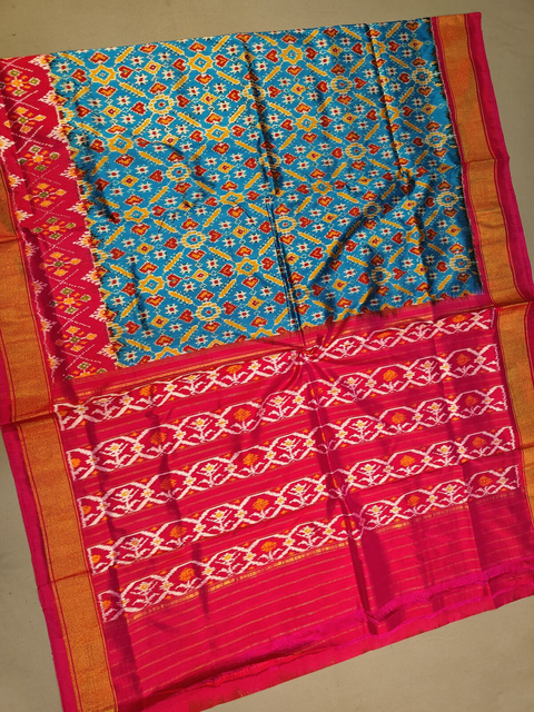 PMIUIDSS4D03BSCC21- Ikat silk saree