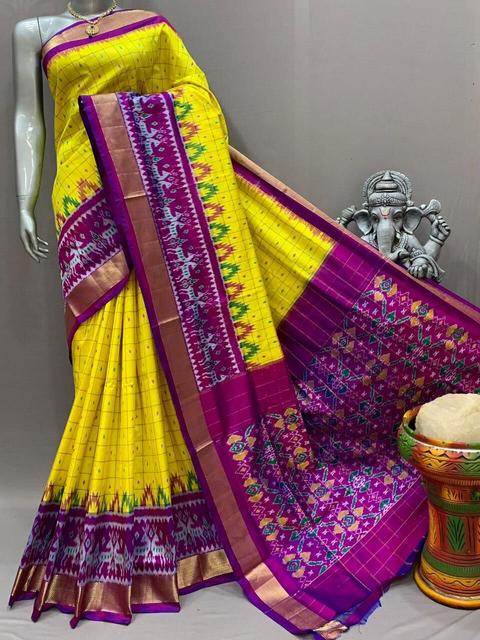 PSNTIDSS4D02NCDD13- Ikat silk saree