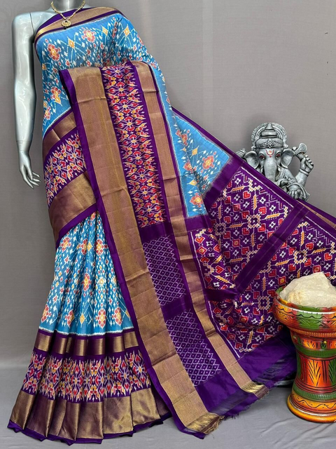 PSNTIDSS4D02NCDD50- Ikat silk saree