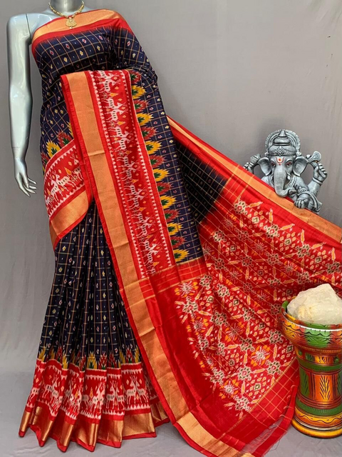 PSNTIDSS4D02NCDD55- Ikat silk saree